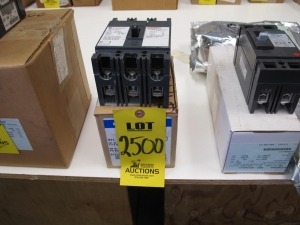 BREAKER, CIRCUIT TYPE, THERMAL MAGNETIC KIND, 25 AMP RATING, 600 AC VOLT RATING, 3 POLE. MOLDED CASE, MARK 75, AB DE-ION #HFB3025 STYLE 4976D04G36, PART # CUTLER HAMMER (W-44) LOADING & HANDLING FEE $5-